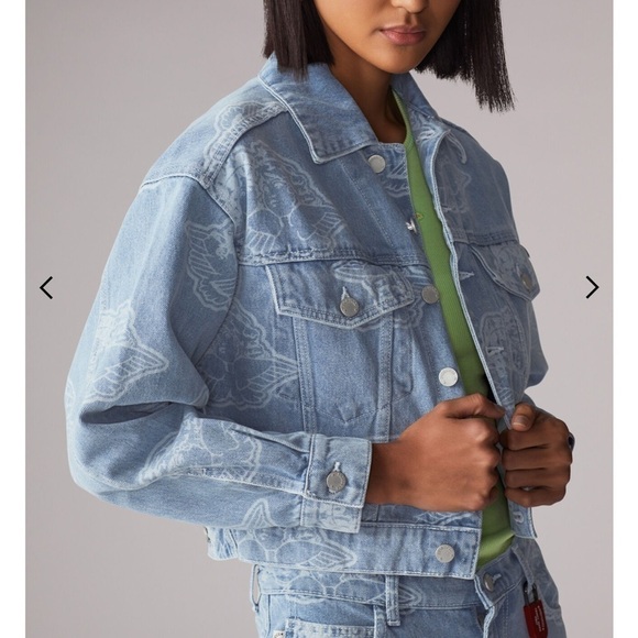 FIORUCCI ALL OVER ANGELS DENIM JACKET BLUE - Picture 3 of 13